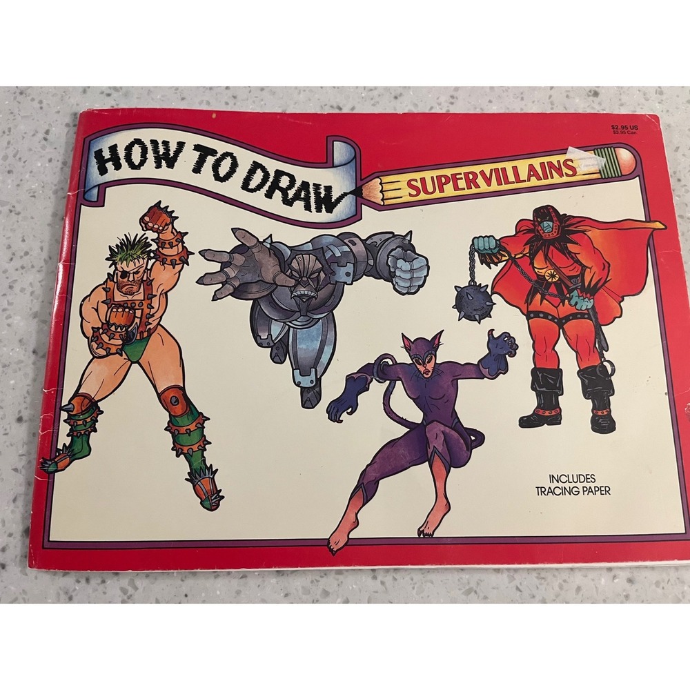 Vintage 1994‎ Softcover How To Draw Villains Book